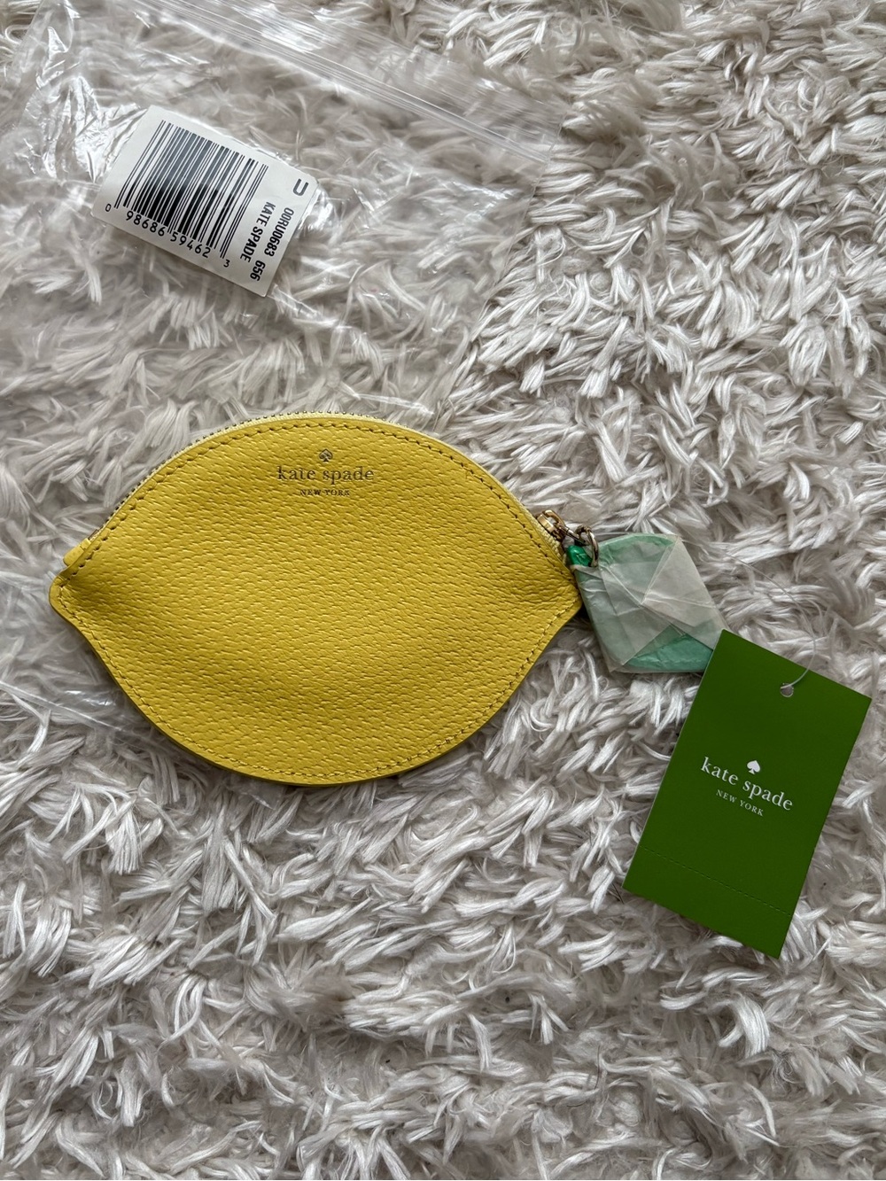 kate spade Lemon Street Limoncello Yellow Leather Coin Purse When Life Gives You